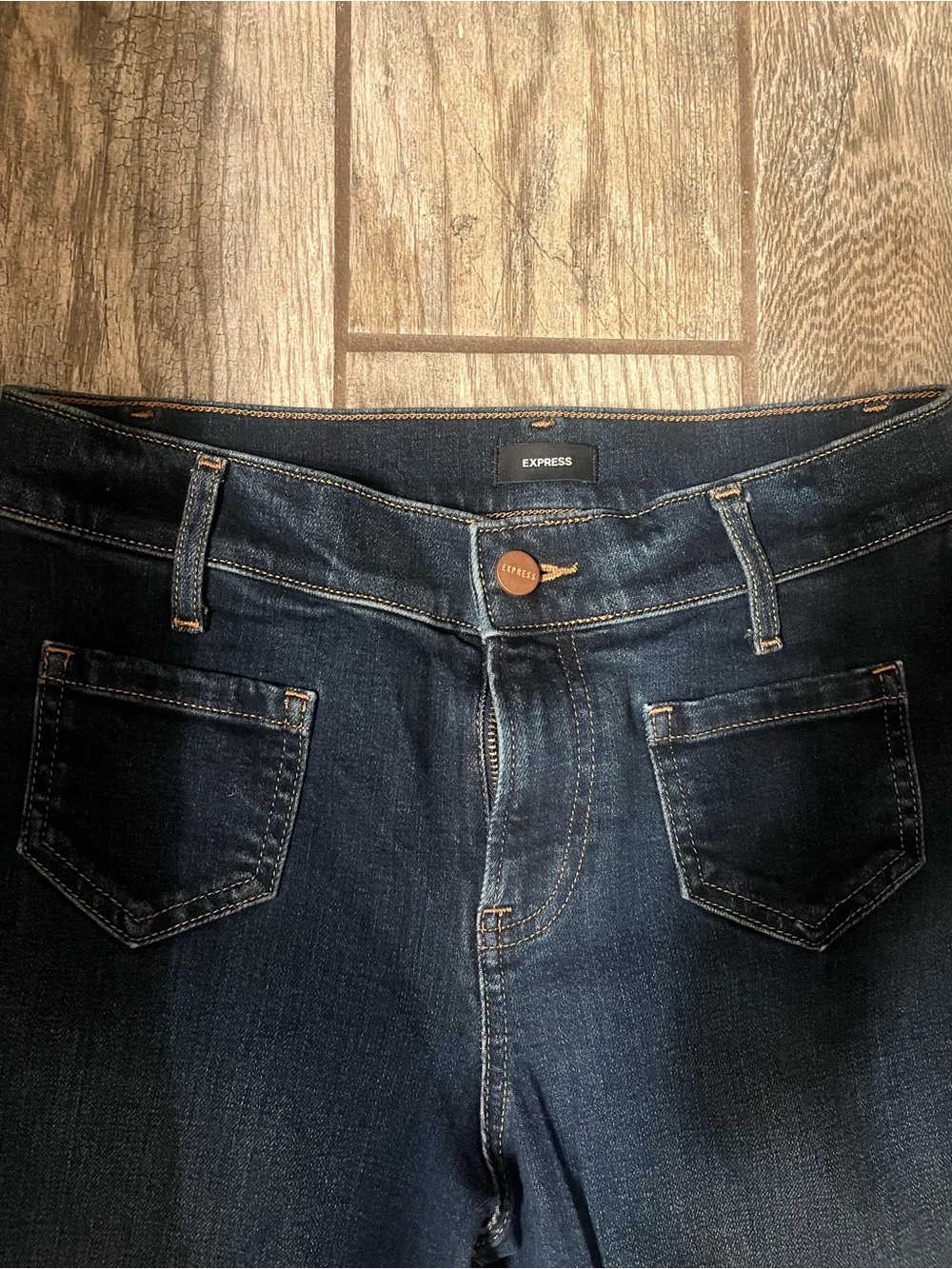 Express Dark Blue Flare denim - Picture 3 of 5